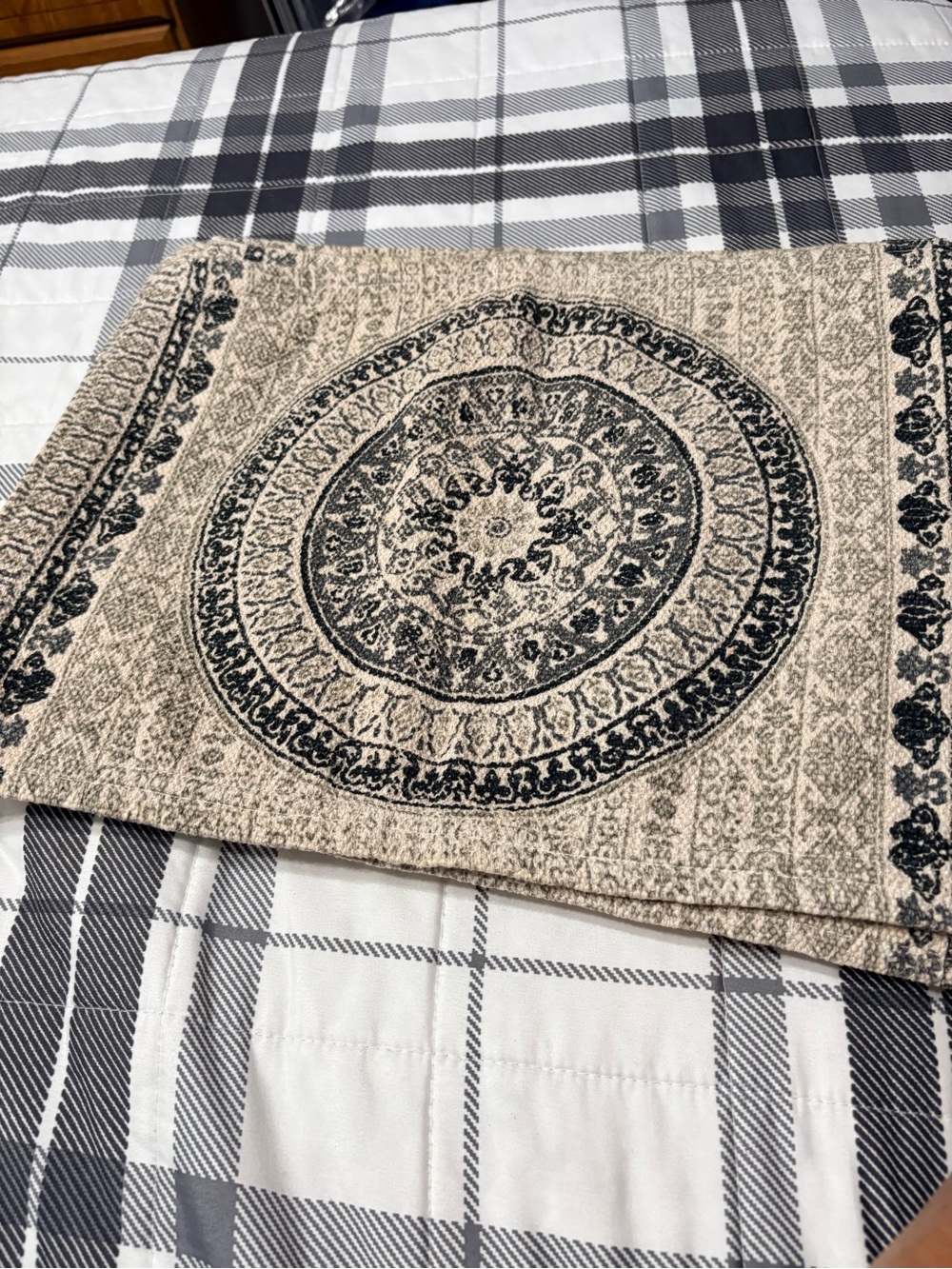 Beige and Black Medallion Decorative placemats